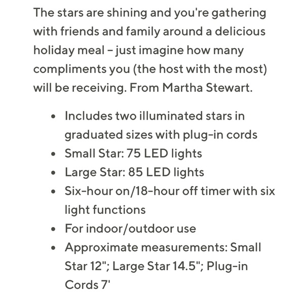 Martha Stewart Lit Stars four total new in boxes 12 and 14 inches - Picture 6 of 7